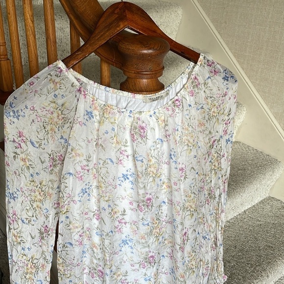 Vintage Viola Borghi Floral Pure Silk Top - Picture 4 of 16